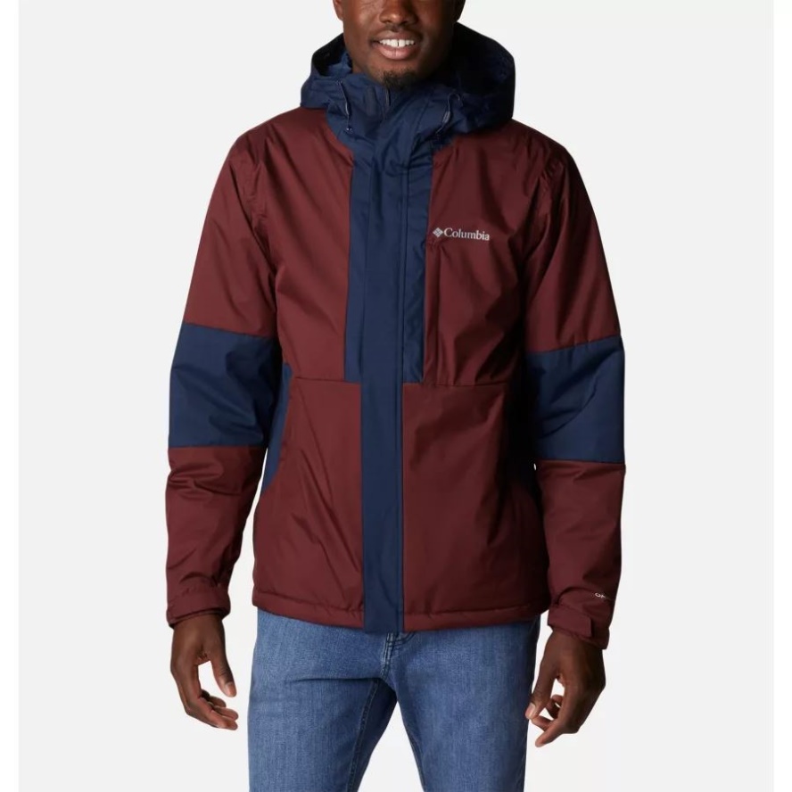 Columbia Sale Men's Oso MountainHooded Insulated Walking Jacket Elderberry/Collegiate Navy