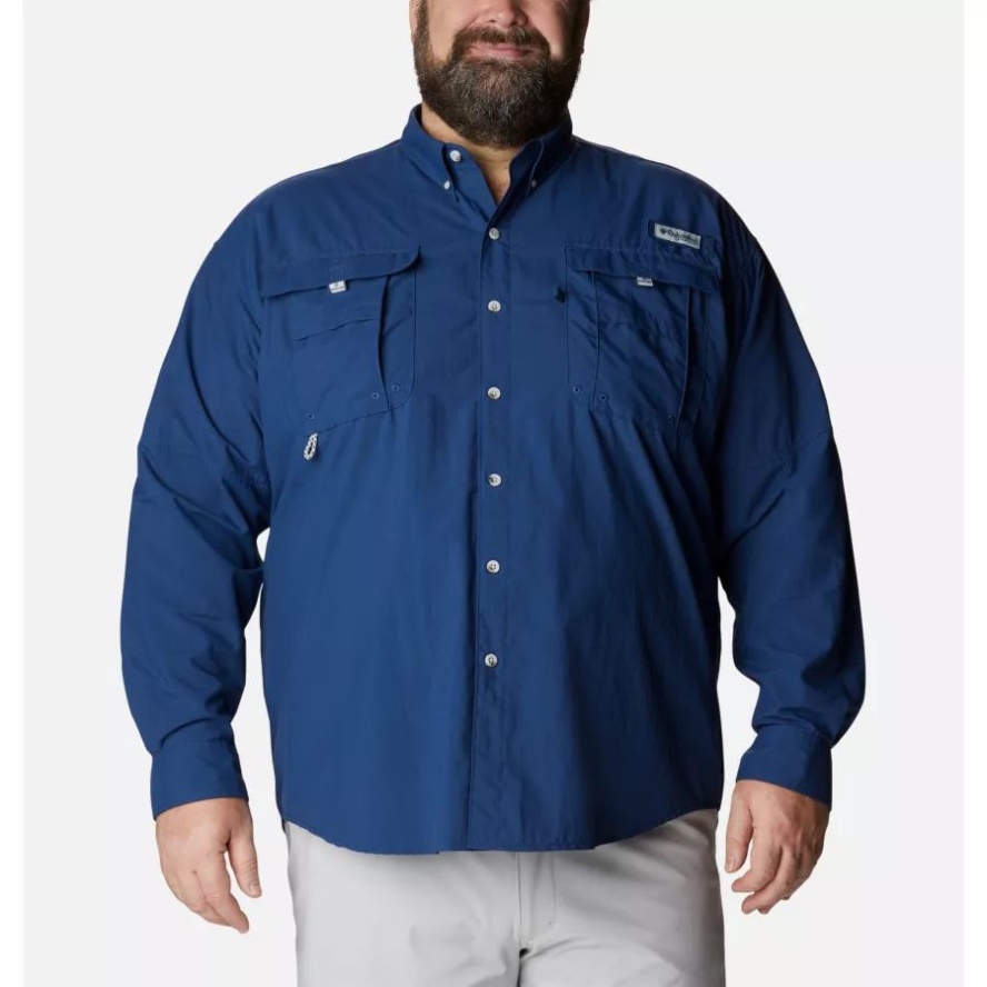 Columbia Sale Men's PFG Bahama II Long Sleeve Shirt Big Carbon