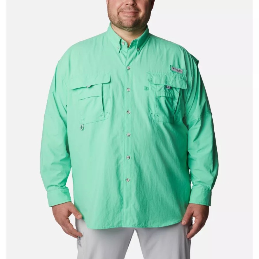 Columbia Sale Men's PFG Bahama II Long Sleeve Shirt Big Light Jade