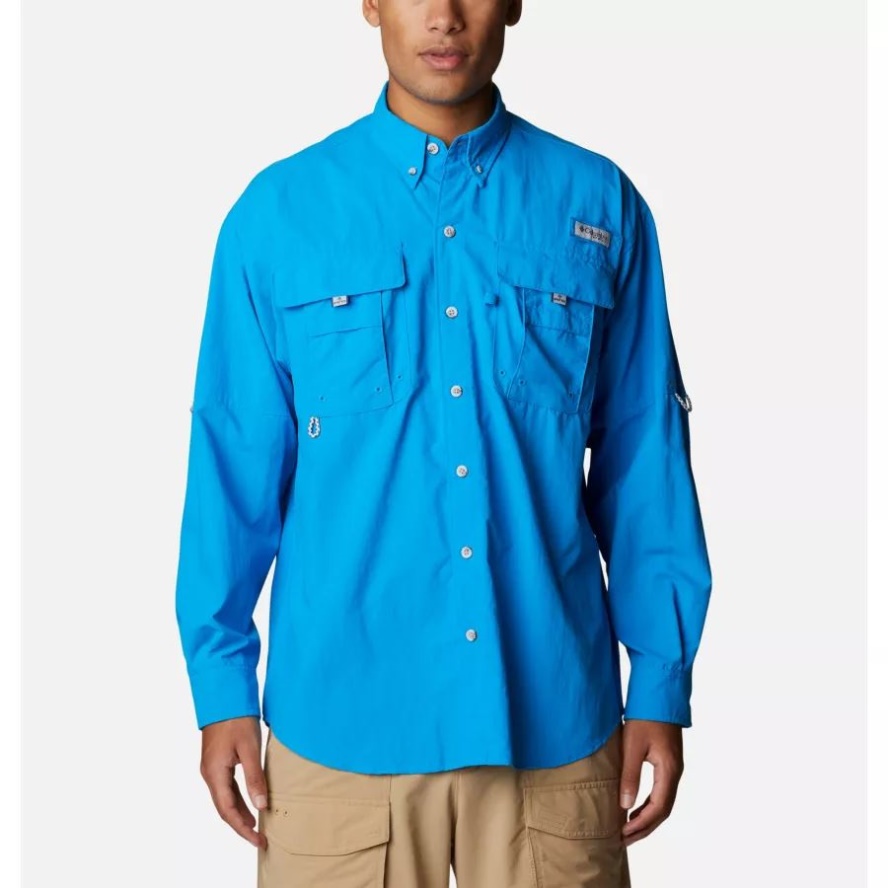 Columbia Sale Men's PFG Bahama II Long Sleeve Shirt Compass Blue