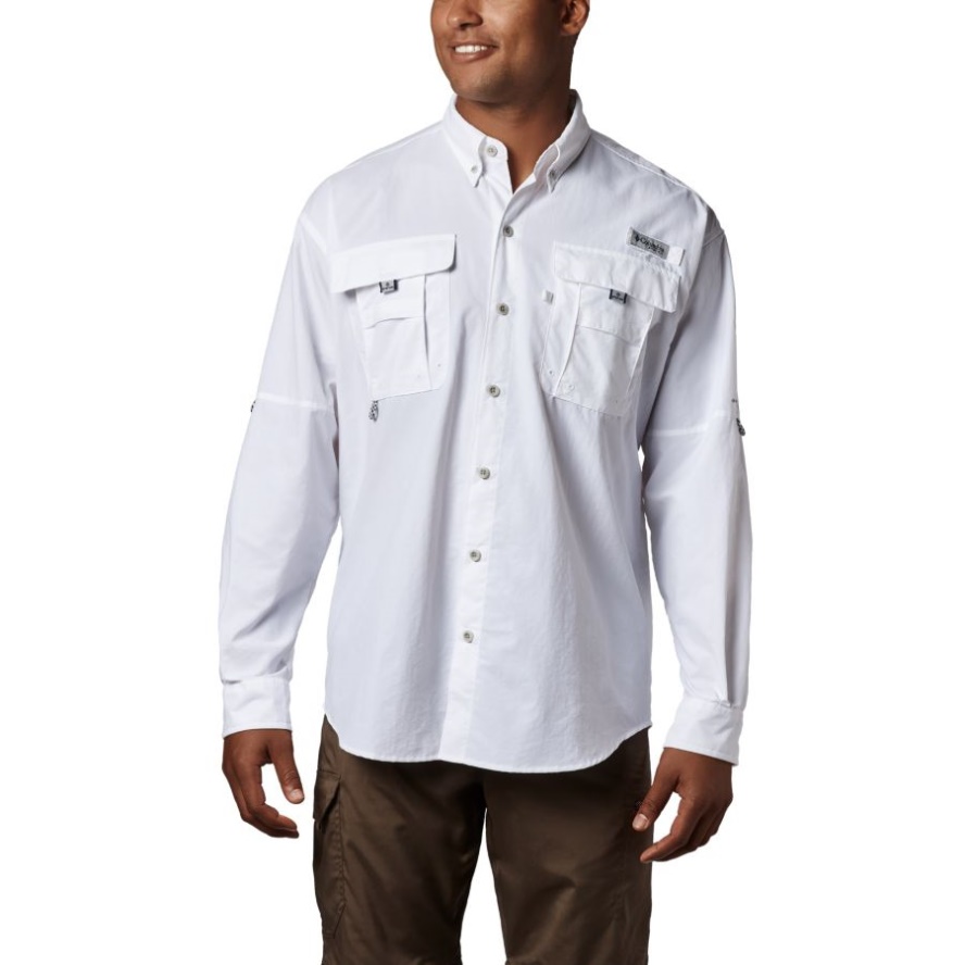 Columbia Sale Men's PFG Bahama II Long Sleeve Shirt Tall White