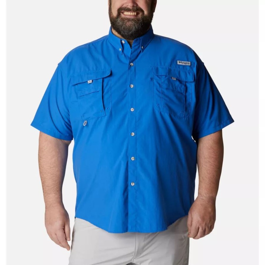 Columbia Sale Men's PFG Bahama II Short Sleeve Shirt Big Vivid Blue