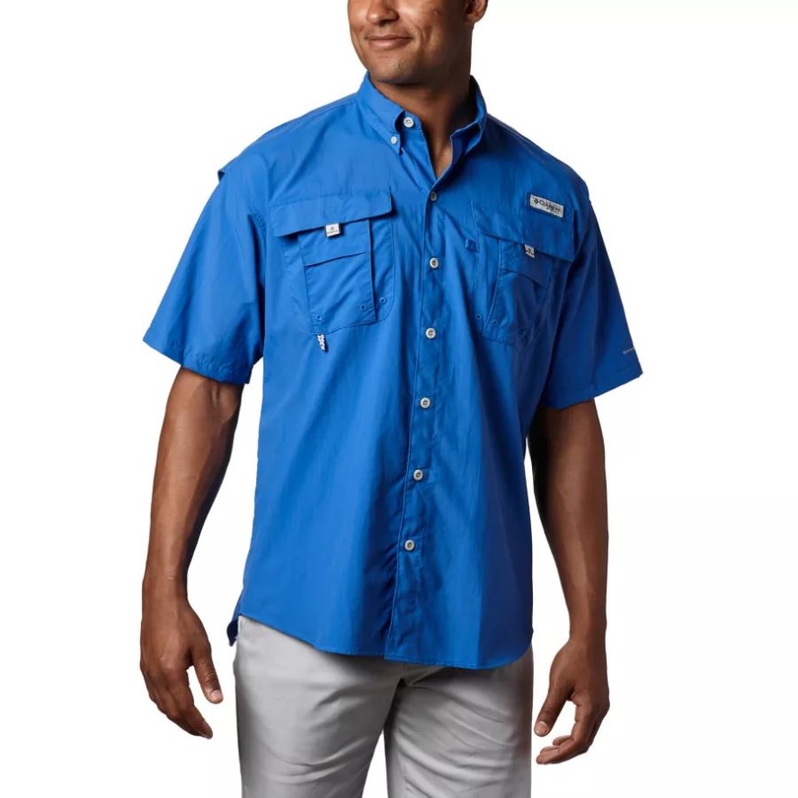 Columbia Sale Men's PFG Bahama II Short Sleeve Shirt Vivid Blue