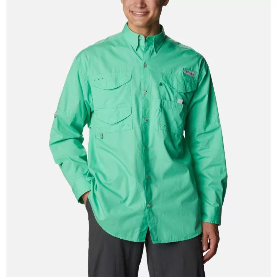 Columbia Sale Men's PFG Bonehead Long Sleeve Shirt Light Jade