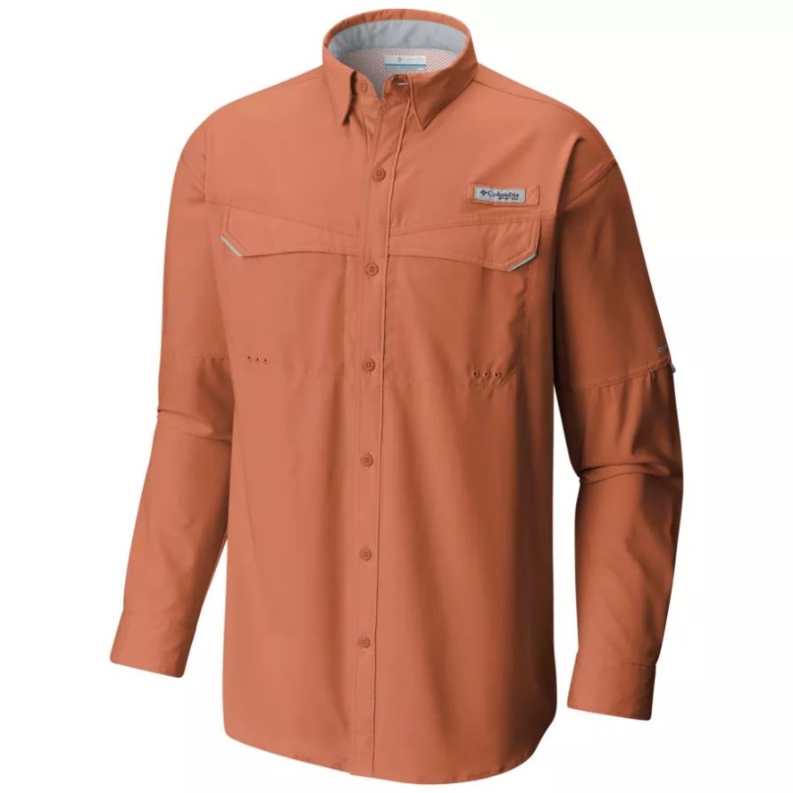 Columbia Sale Men's PFG Low Drag Offshore Long Sleeve Shirt Island Orange