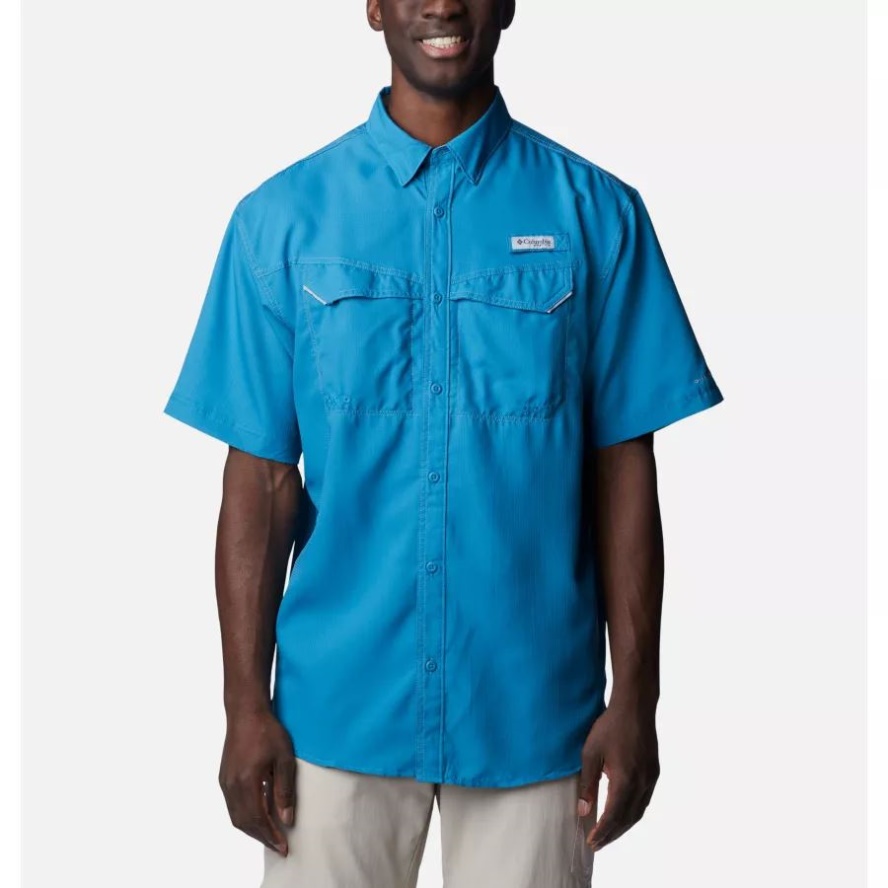 Columbia Sale Men's PFG Low Drag Offshore Short Sleeve Shirt Deep Marine