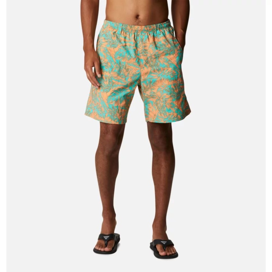 Columbia Sale Men's PFG Super Backcast Water Shorts Elctrc Turq Hawaiian Throwback Print