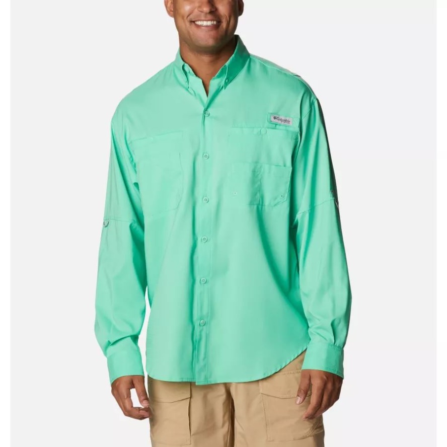 Columbia Sale Men's PFG Tamiami II Long Sleeve Shirt Light Jade