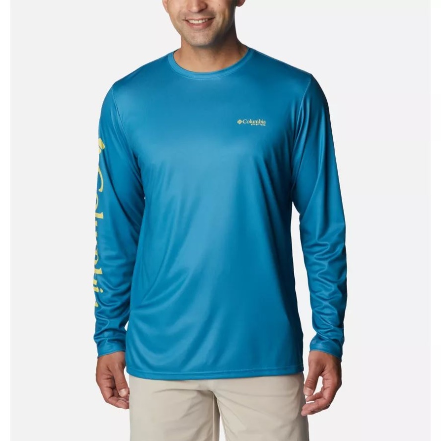 Columbia Sale Men's PFG Terminal Tackle Carey Chen Long Sleeve Shirt Deep Marine/Offshore Slam