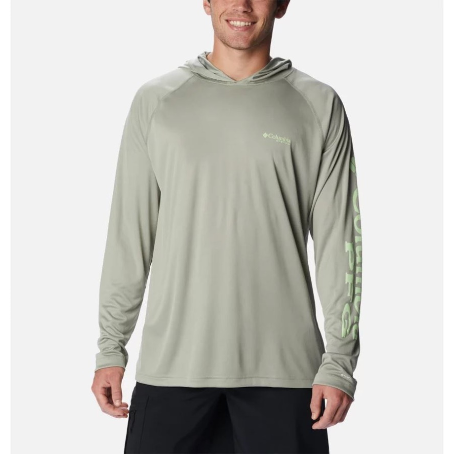 Columbia Sale Men's PFG Terminal Tackle Hoodie Tall Safari/Key West Logo