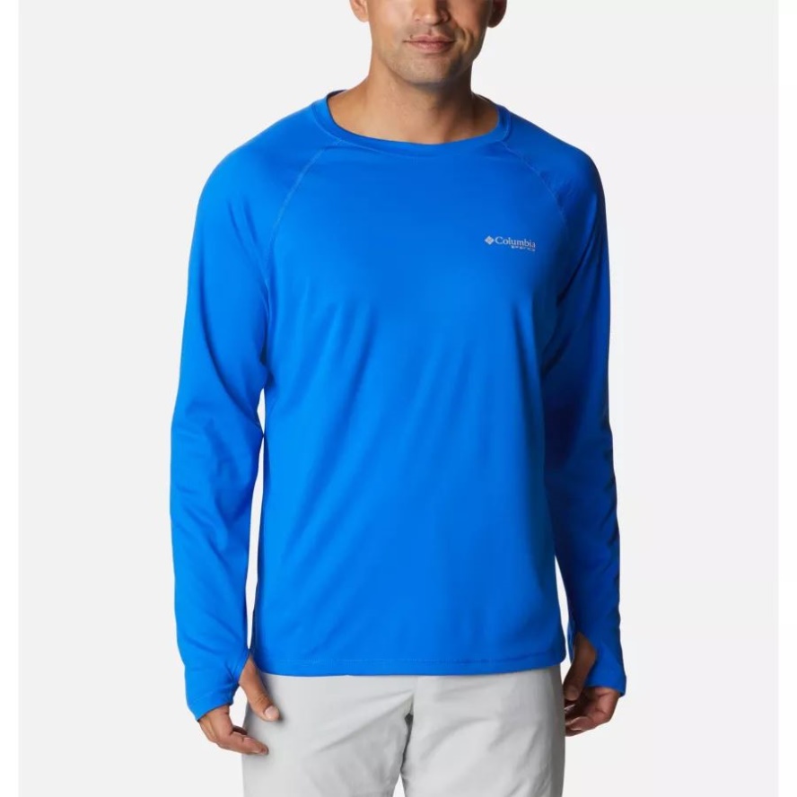 Columbia Sale Men's PFG Zero Rules Ice Long Sleeve Shirt Blue Macaw