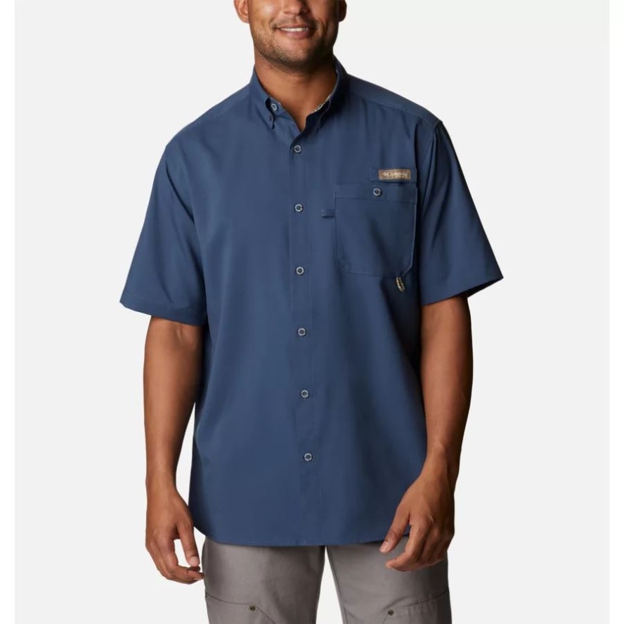 Columbia Sale Men's PHG Bucktail Short Sleeve Woven Shirt Zinc/RT Edge