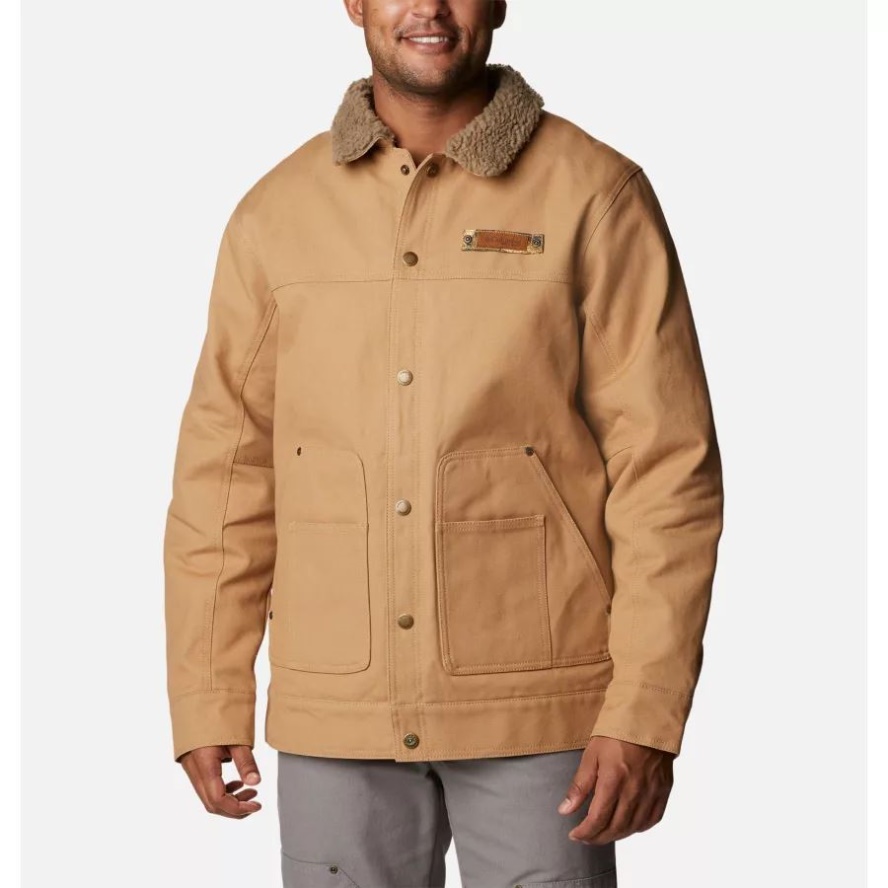 Columbia Sale Men's PHG Roughtail Sherpa Lined Field Jacket Sahara/Flax