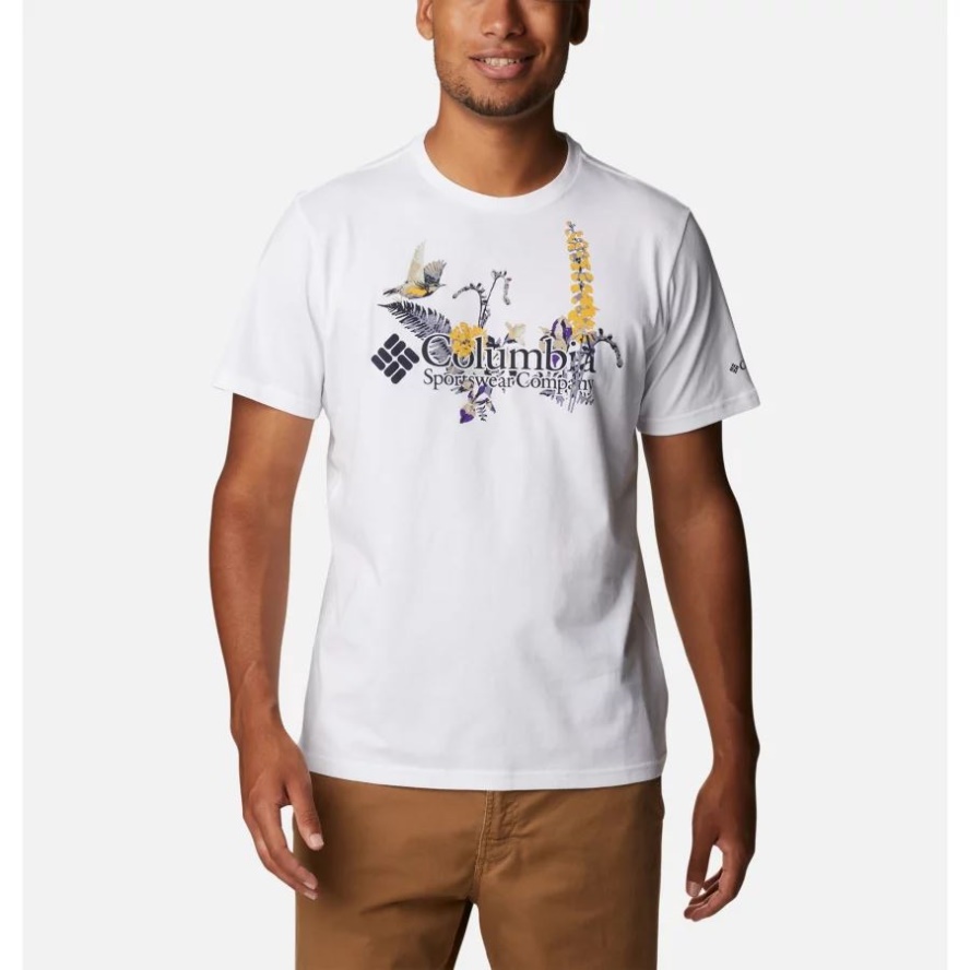 Columbia Sale Men's Path Lake Graphic T-Shirt White/Fieldcreek Graphic