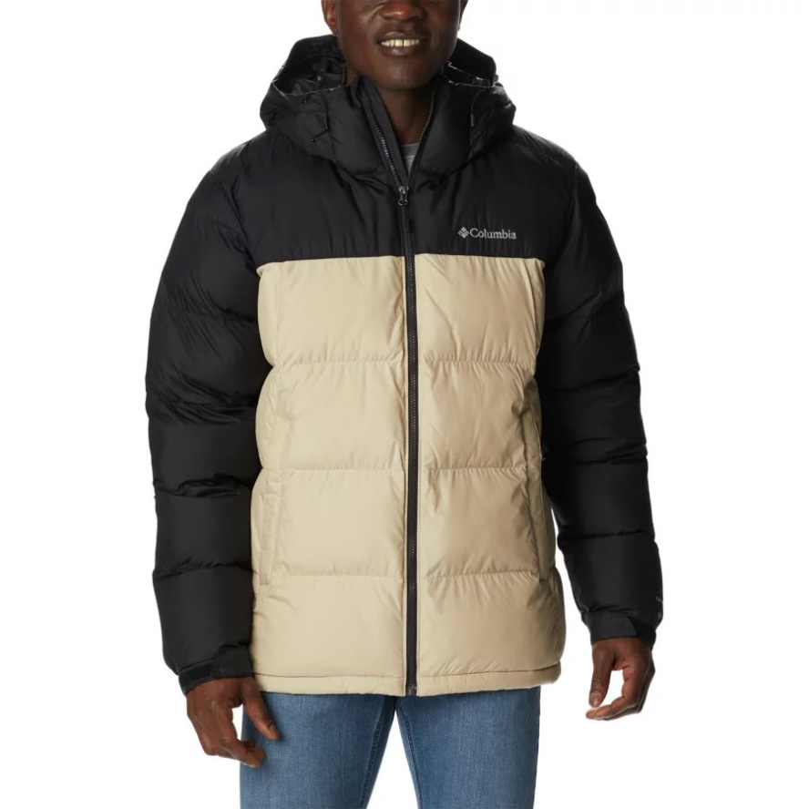 Columbia Sale Men's Pike Lake Hooded Down Jacket Ancient Fossil/Black