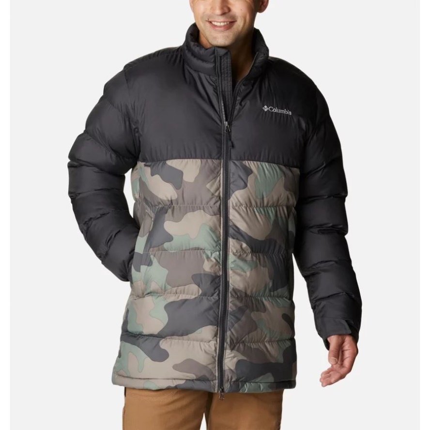 Columbia Sale Men's Pike Lake Mid Insulated Jacket Cypress Mod Camo Print/Shark