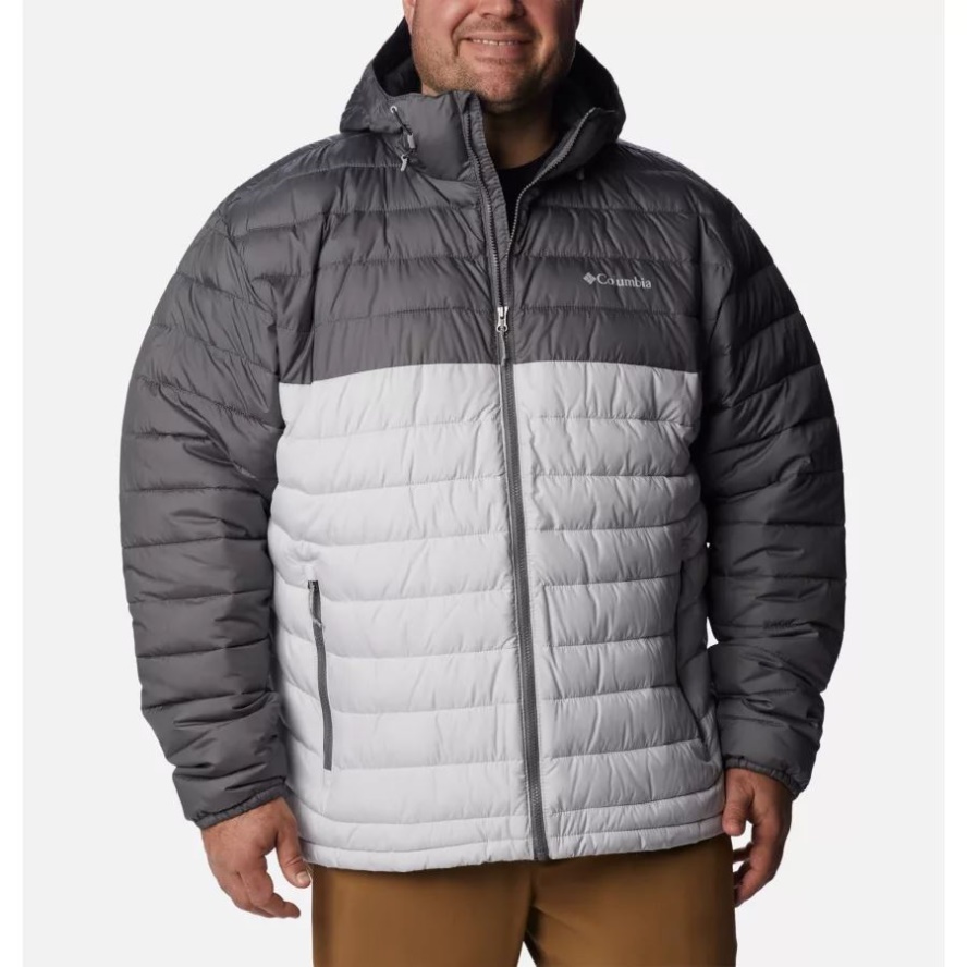 Columbia Sale Men's Powder Lite Hooded Insulated Jacket Big Nimbus Grey/City Grey