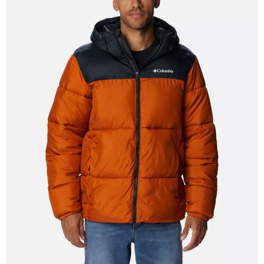 Columbia Sale Men's Puffect Hooded Puffer Jacket Warm Copper/Black
