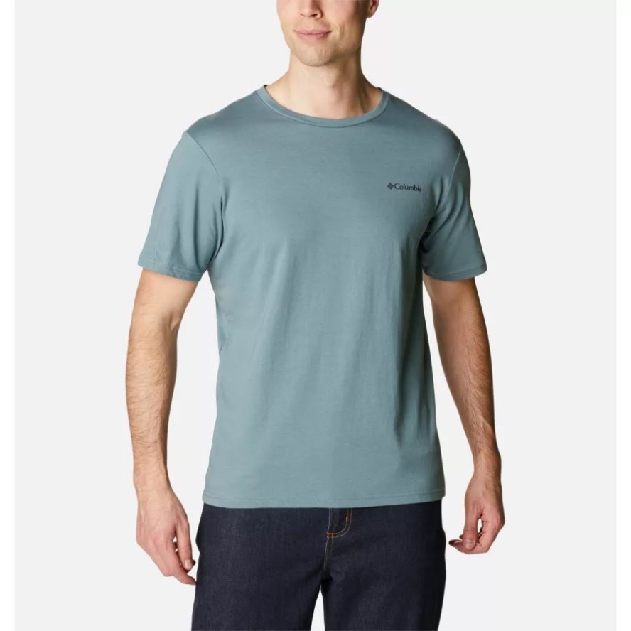 Columbia Sale Men's Rapid Ridge II Organic Cotton T-Shirt Metal/Foggy Haven
