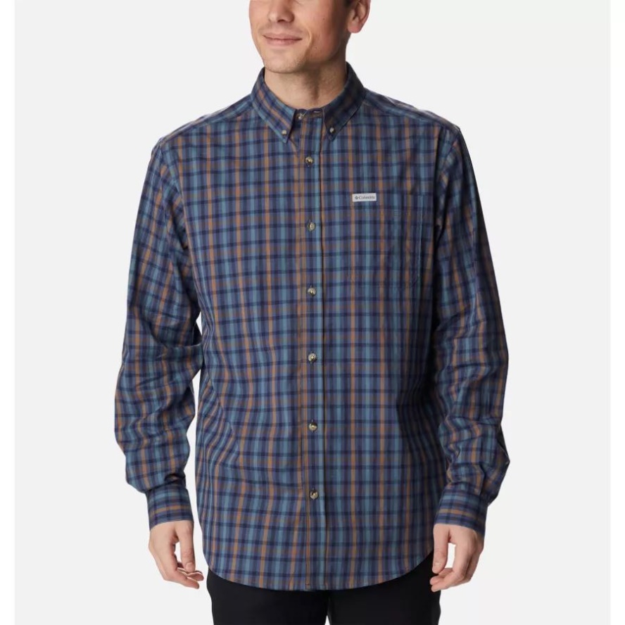Columbia Sale Men's Rapid Rivers II Long Sleeve Shirt Dark Mountain Multi Gingham