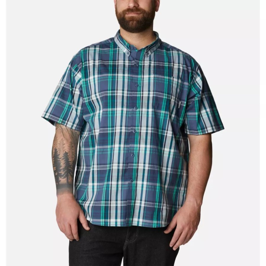 Columbia Sale Men's Rapid Rivers II Short Sleeve Shirt Big Dark Mountain Multi Madras