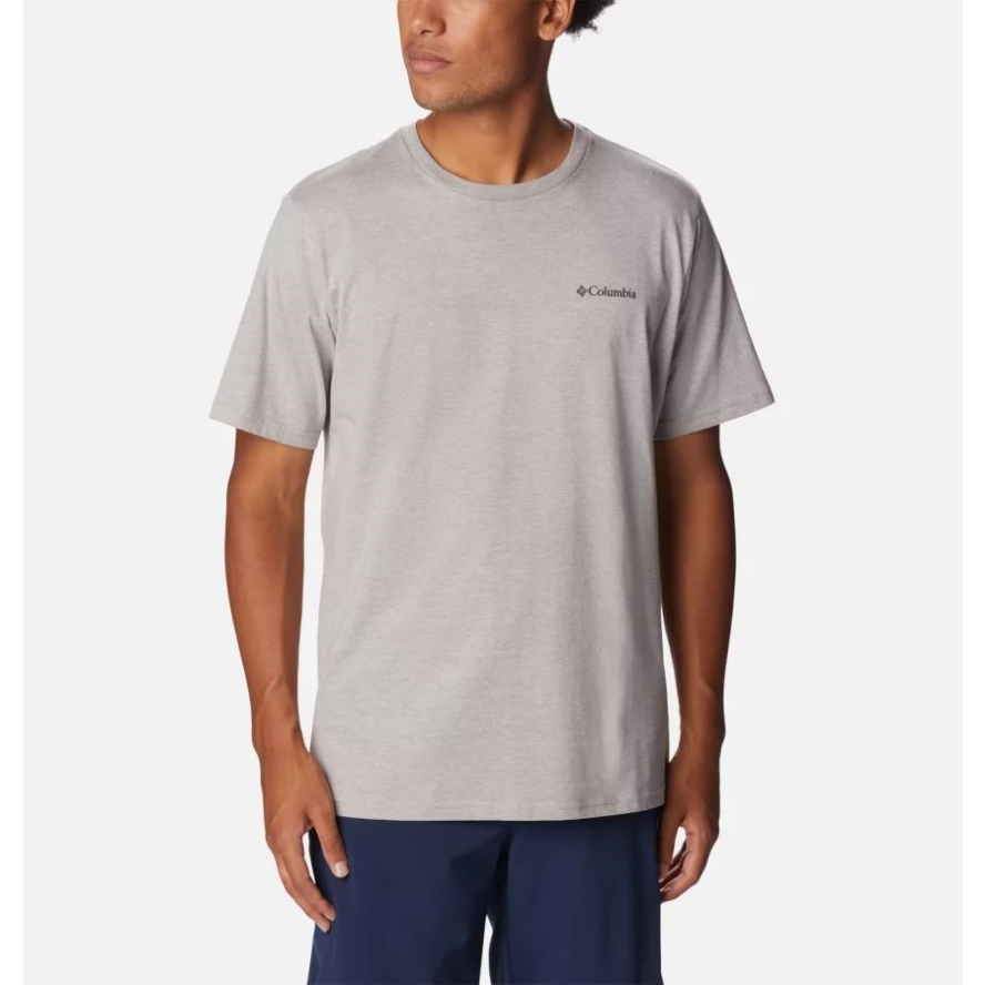 Columbia Sale Men's Rockaway River Back Graphic T-Shirt Columbia Sale Grey Hthr/Hex Natured Graphic