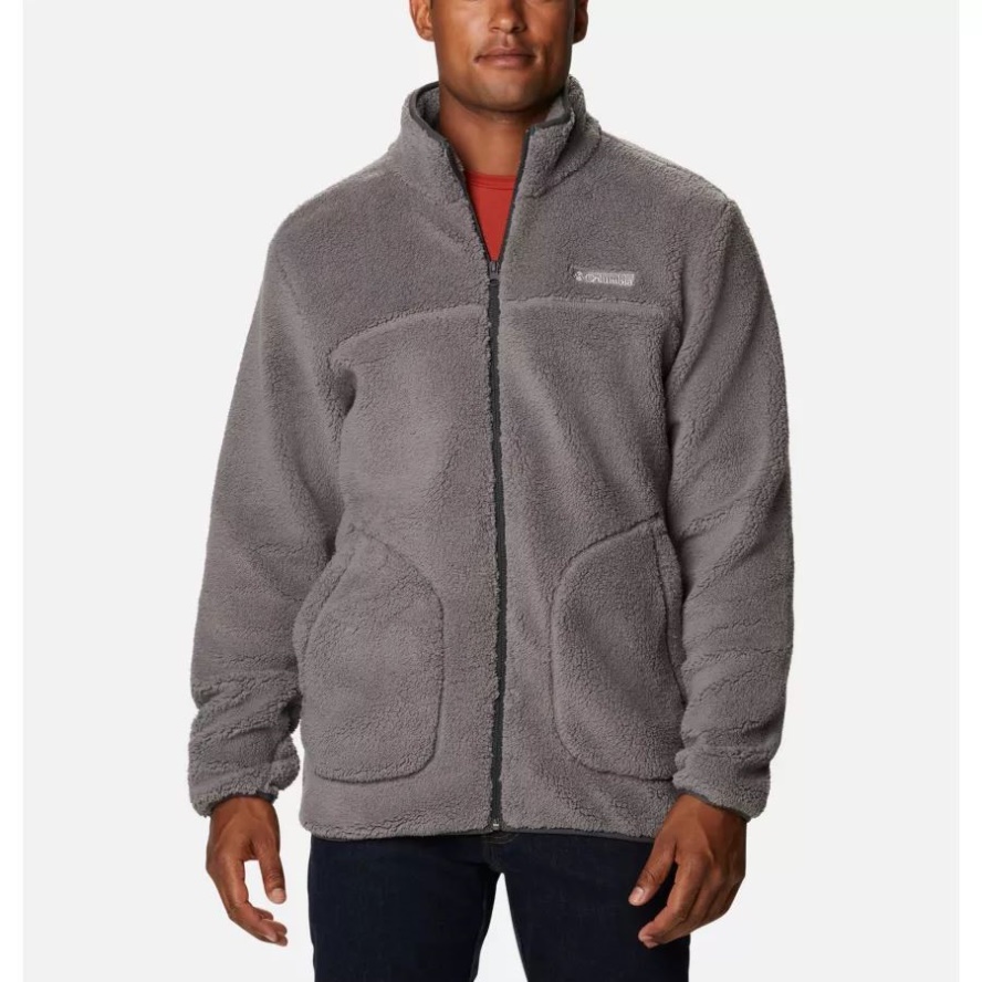 Columbia Sale Men's Rugged Ridge II Sherpa Full Zip Fleece Jacket City Grey/Shark