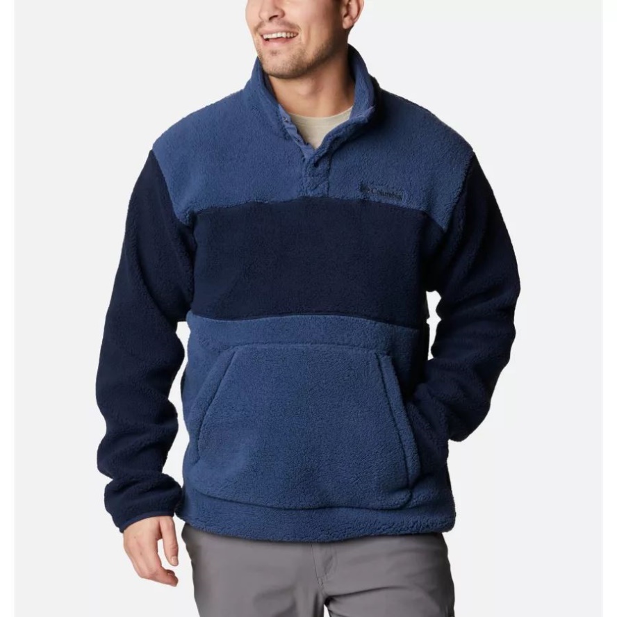 Columbia Sale Men's Rugged Ridge Sherpa Pullover Dark Mountain/Collegiate Navy