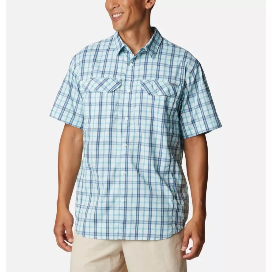 Columbia Sale Men's Silver Ridge Lite Plaid Short Sleeve Shirt Icy Morn Switchback Madras