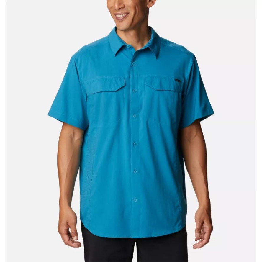 Columbia Sale Men's Silver Ridge Lite Short Sleeve Shirt Deep Marine