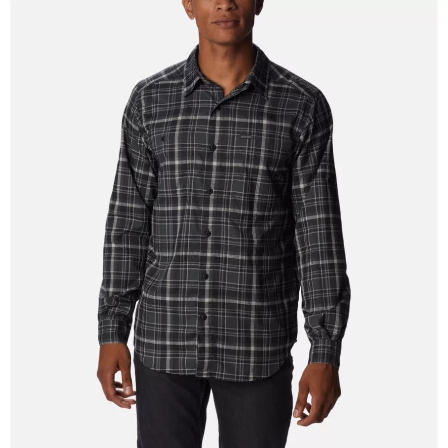 Columbia Sale Men's Silver Ridge Utility Lite Plaid Shirt Black Multi Plaid