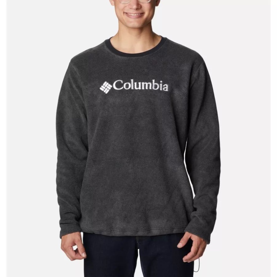 Columbia Sale Men's Steens Mountain Crew Fleece Shirt Charcoal Heather