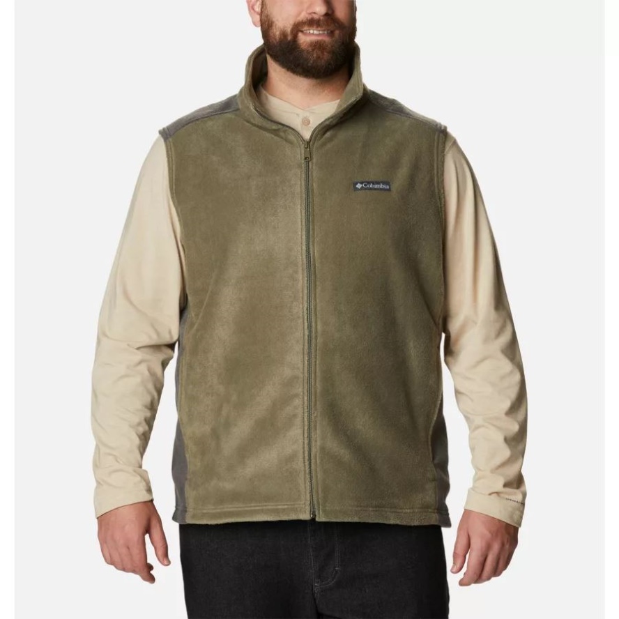Columbia Sale Men's Steens Mountain Fleece Vest Big Stone Green/Shark