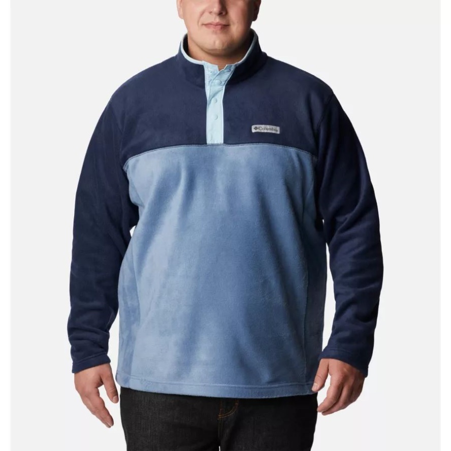 Columbia Sale Men's Steens Mountain Half Snap Fleece Pullover Big Bluestone/Collegiate Navy/Sky Blue