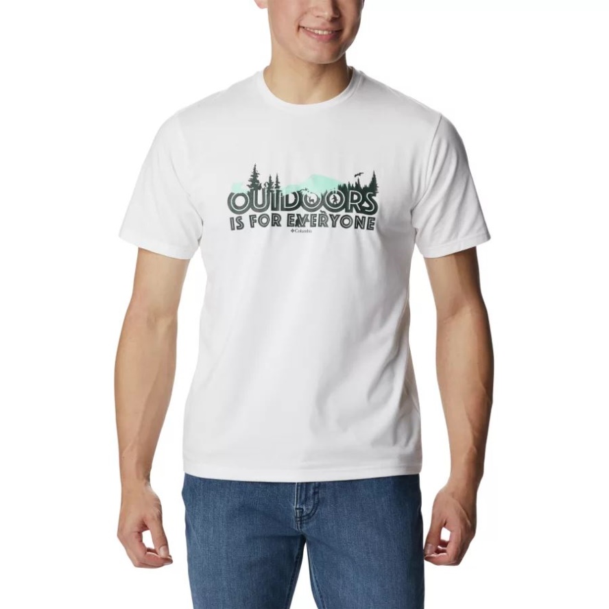 Columbia Sale Men's Sun Trek Technical T-Shirt Extended Size White/All For Outdoors
