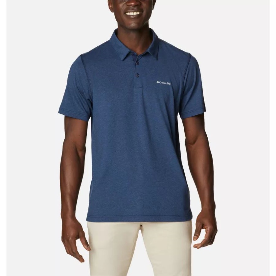 Columbia Sale Men's Tech Trail Polo Shirt Collegiate Navy