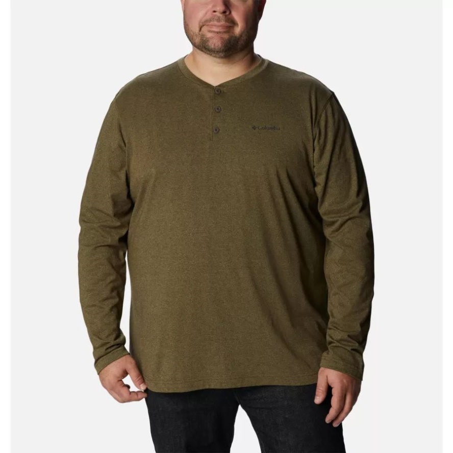 Columbia Sale Men's Thistletown Hills Henley Big Olive Green Heather
