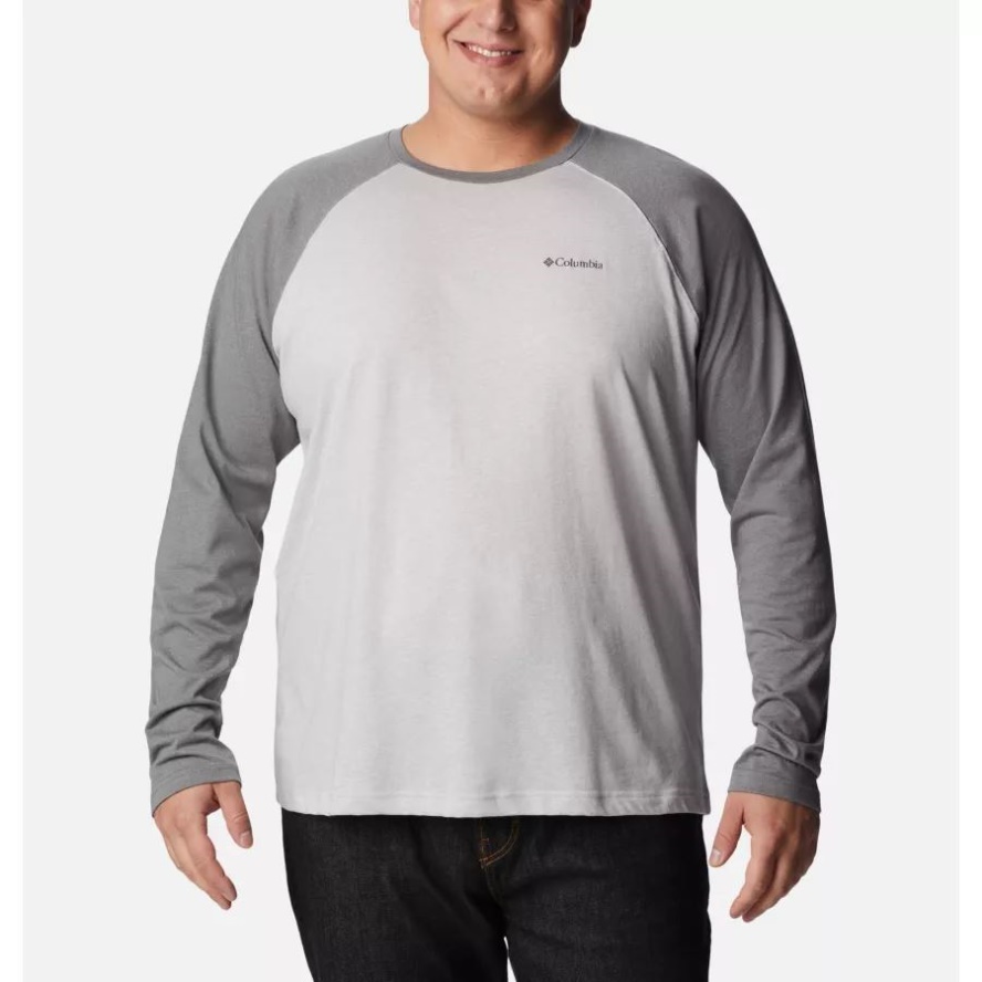 Columbia Sale Men's Thistletown Hills Raglan Shirt Big Columbia Sale Grey Heather/City Grey Heather