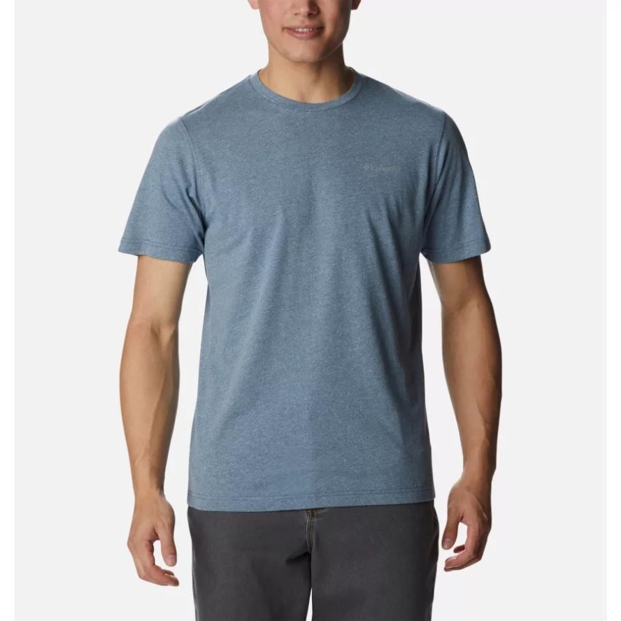 Columbia Sale Men's Thistletown Hills Short Sleeve Shirt Big Dark Mountain/Sky Blue