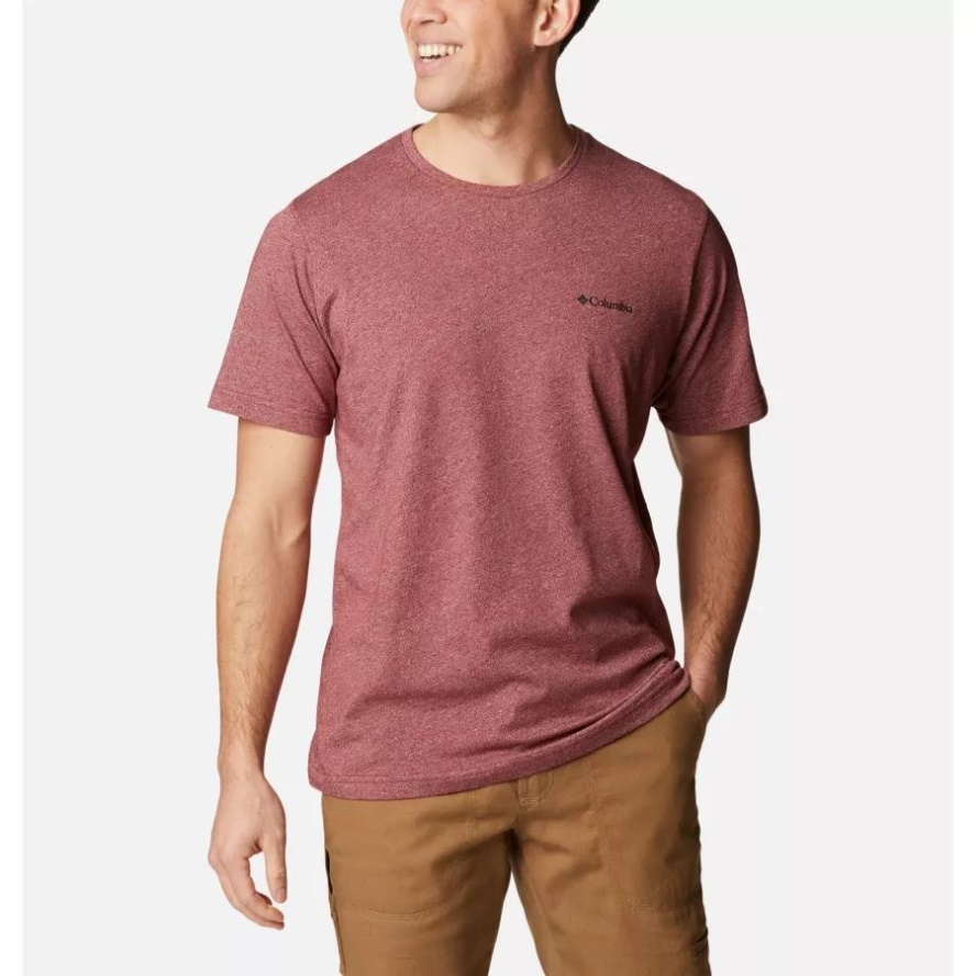 Columbia Sale Men's Thistletown Hills Short Sleeve Shirt Tall Red Jasper Heather
