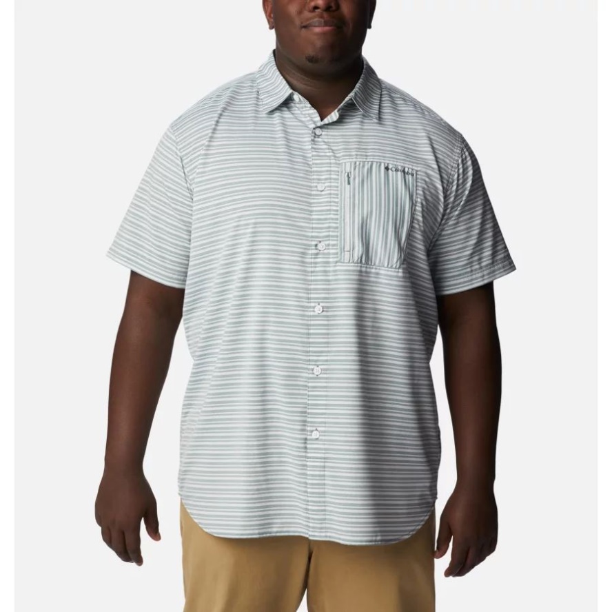 Columbia Sale Men's Twisted Creek III Short Sleeve Shirt Big Metal Basic Stripe