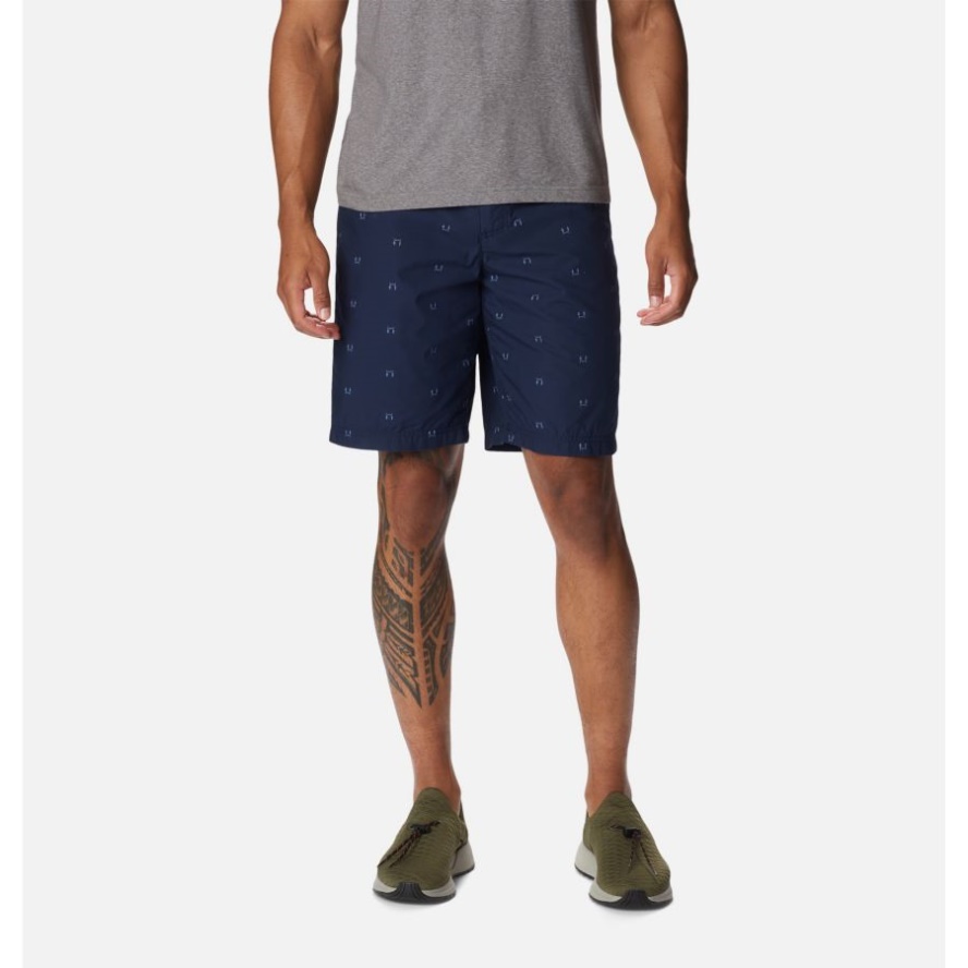 Columbia Sale Men's Washed Out Printed Shorts Collegiate Navy Hammocked