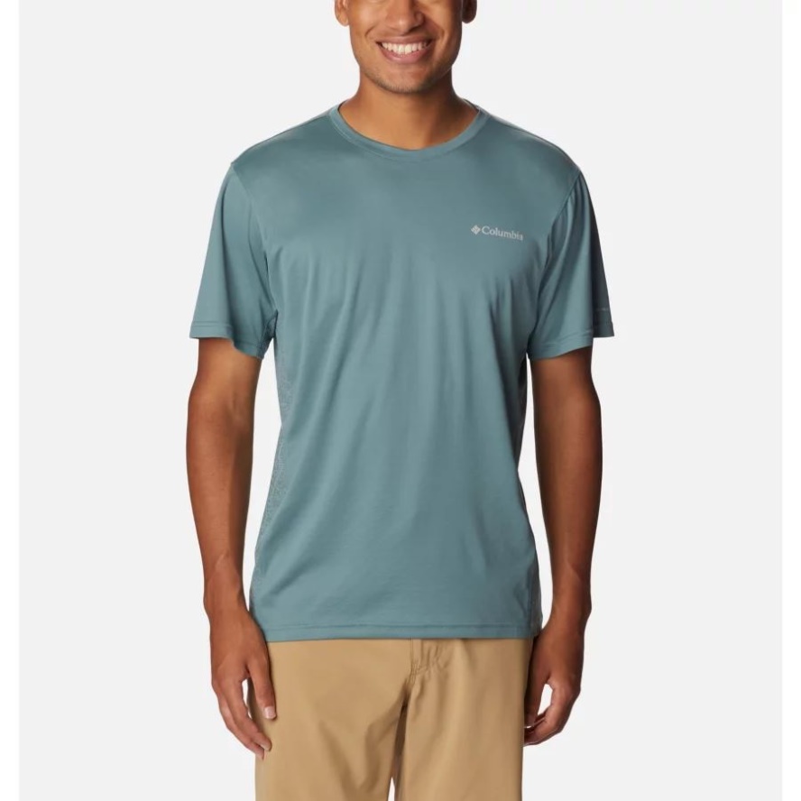 Columbia Sale Men's Zero Ice Cirro-Cool Short Sleeve Shirt Metal/Metal Heather
