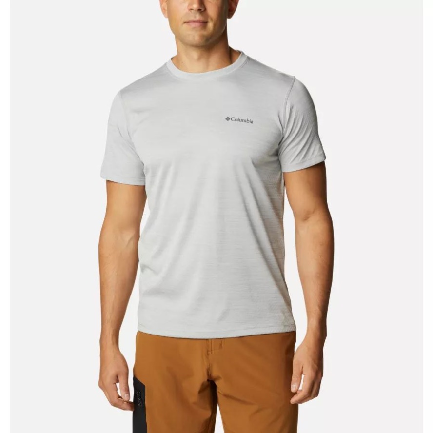 Columbia Sale Men's Zero Rules Short Sleeve Shirt Active Fit Columbia Sale Grey Heather