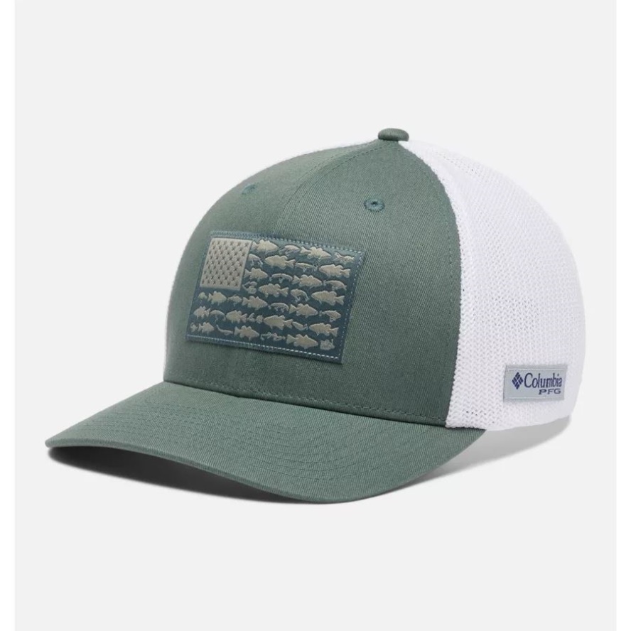 Columbia Sale Metal/Bass Flag PFG Fish Flag Mesh Ball Cap High Crown
