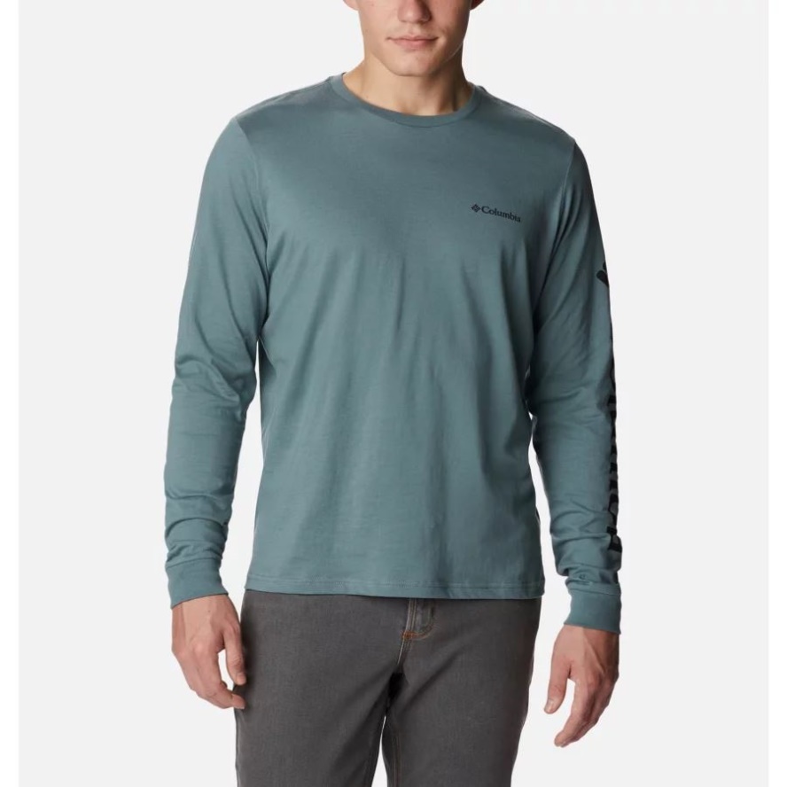 Columbia Sale Metal/CSC Sleeve Logo Men's CSC Basic Logo Long Sleeve T-Shirt