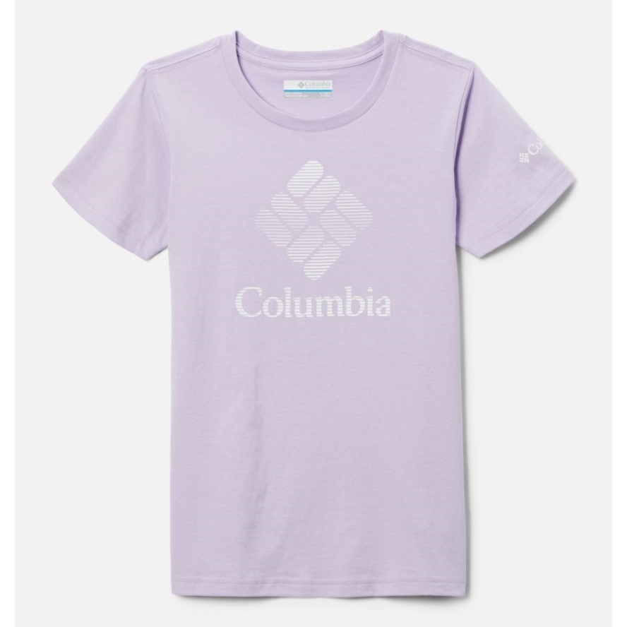 Columbia Sale Morning Mist/CSC Stacked Banded Graphic Girls' Mission Lake Short Sleeve Graphic T-Shirt