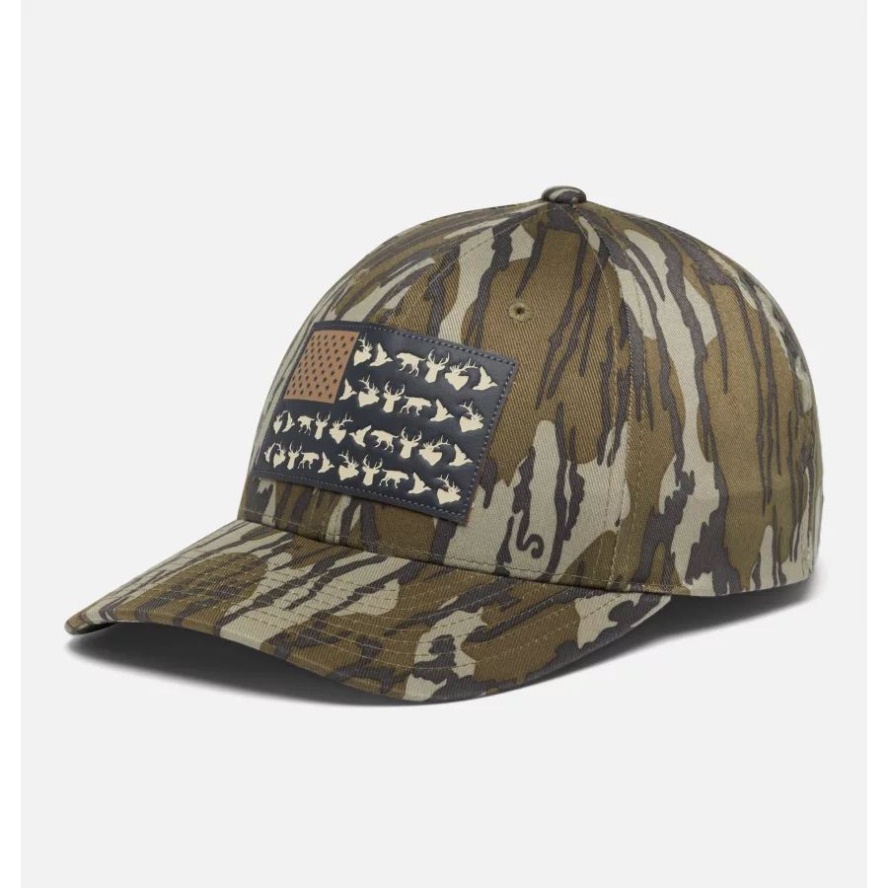 Columbia Sale Mossy Oak Bottomland PHG Game Flag 110 Snap Back Cap Low Crown
