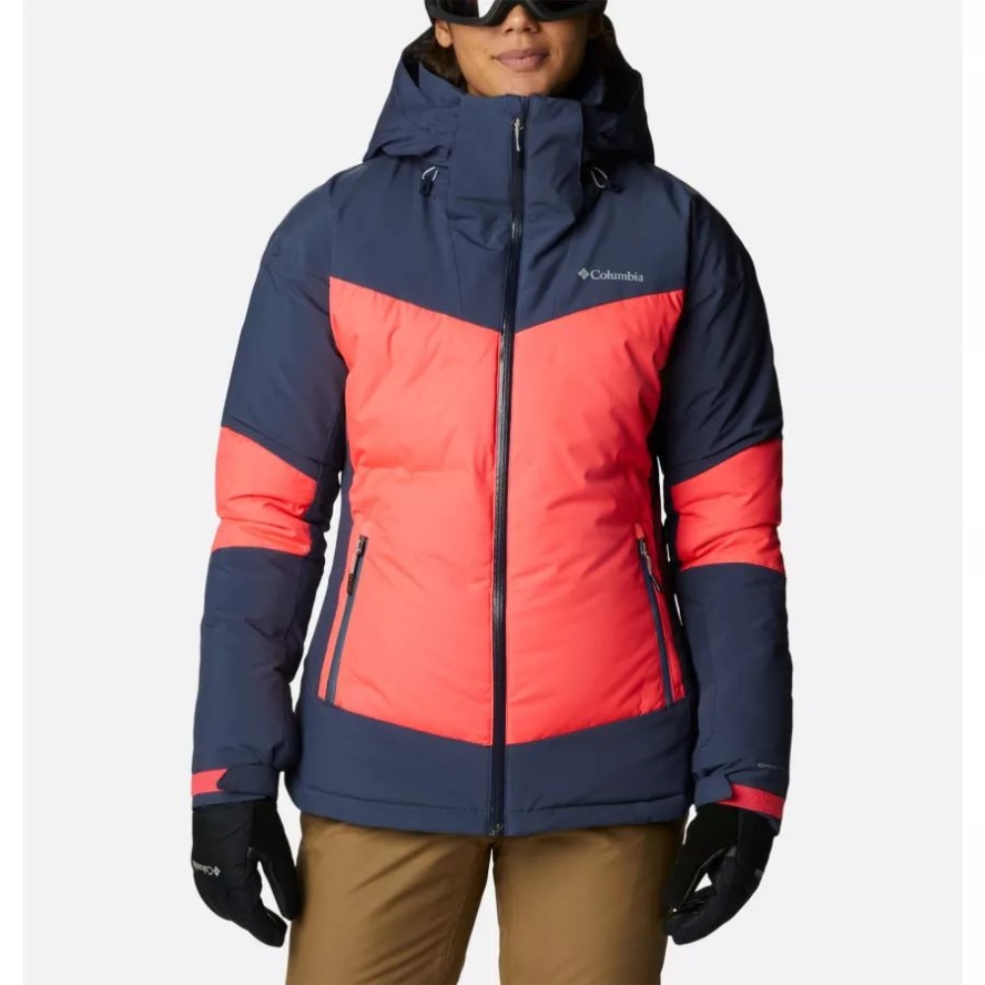 Columbia Sale Neon Sunrise/Nocturnal Women's Wild Card II Waterproof Hooded Ski Down Jacket