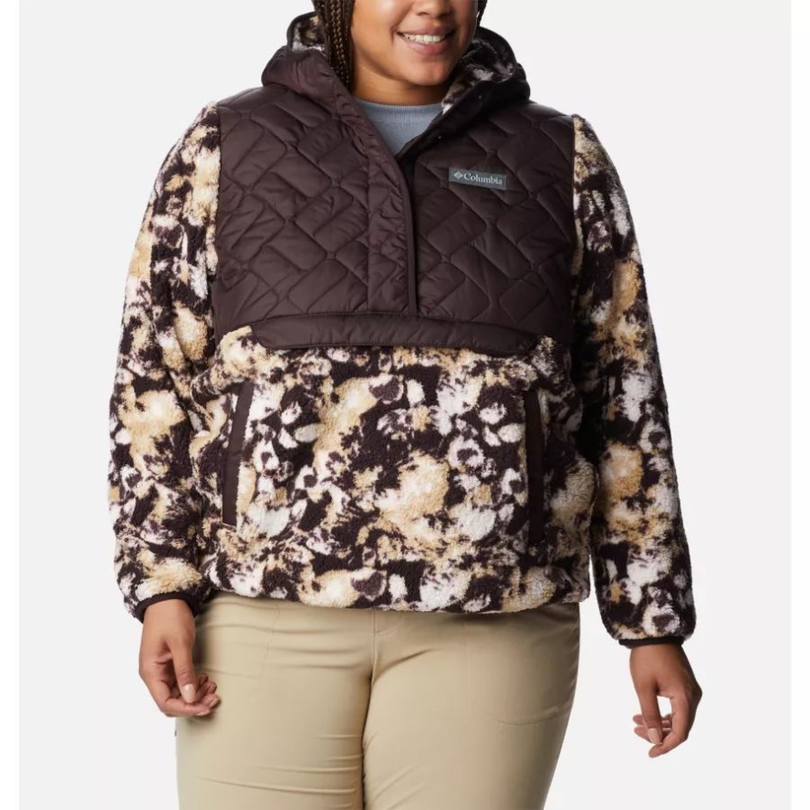 Columbia Sale New Cinder/New Cinder Solarized Women's Sweet View Hooded Fleece Pullover Plus Size